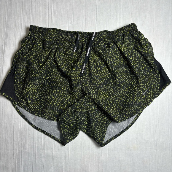 Nike Dri Fit Running Shorts-Black/Neon Green-Women Medium - Picture 1 of 6
